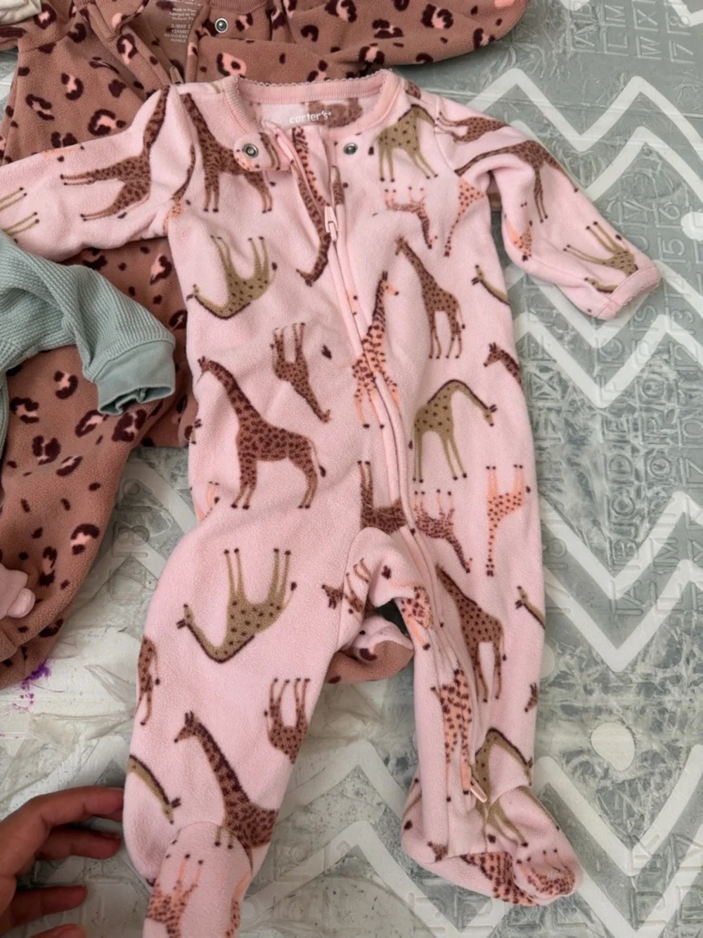 Carter's 4-Pack Footie Sleepers in Pink, Mauve, Sage & Cream 0-3 M bundles